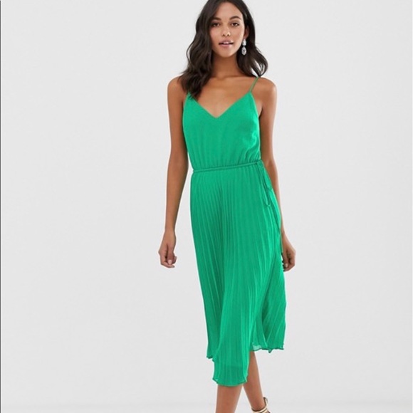ASOS Dresses & Skirts - ASOS Emerald Cami Pleated Dress